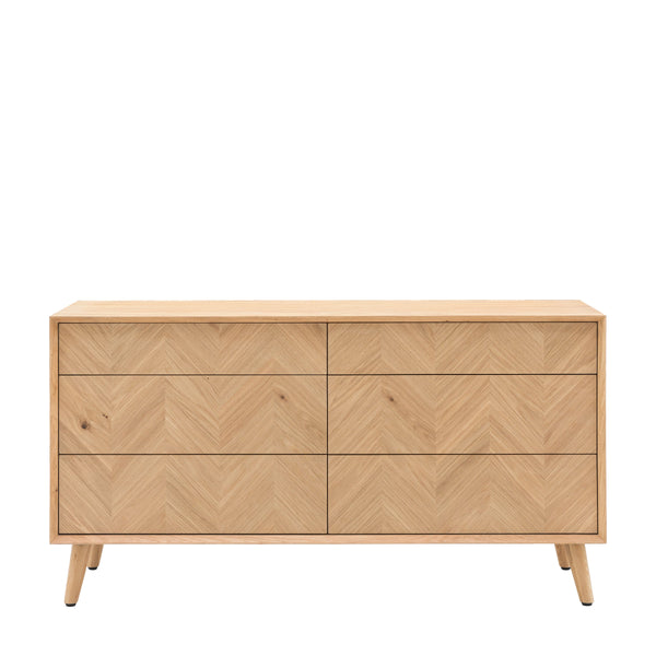 Beau Monde Gallery Direct Milano 6 Drawer Chest 1340x450x700mm