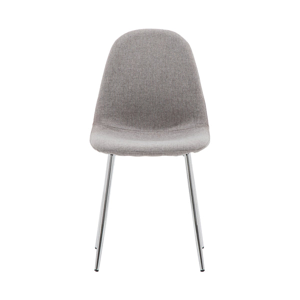 beau monde Gallery Direct Millican Dining Chair Chrome / Light Grey (2pk)