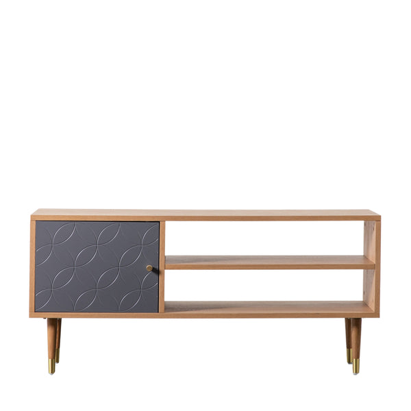 Beau Monde Gallery Direct Newbury Media Unit Oak Grey 1200x400x550mm