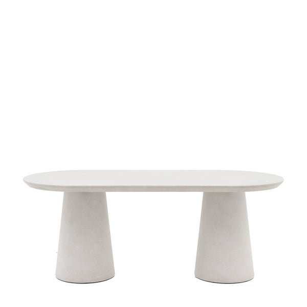 Beau Monde Gallery Direct Pedra Oval Dining Table Linen 2000x900x750mm