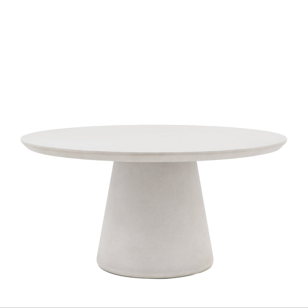 beau monde Gallery Direct Pedra Round Dining Table Linen 1524x1524x750mm