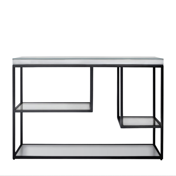 Beau Monde Gallery Direct Pippard Console Table Black 1200x360x820mm