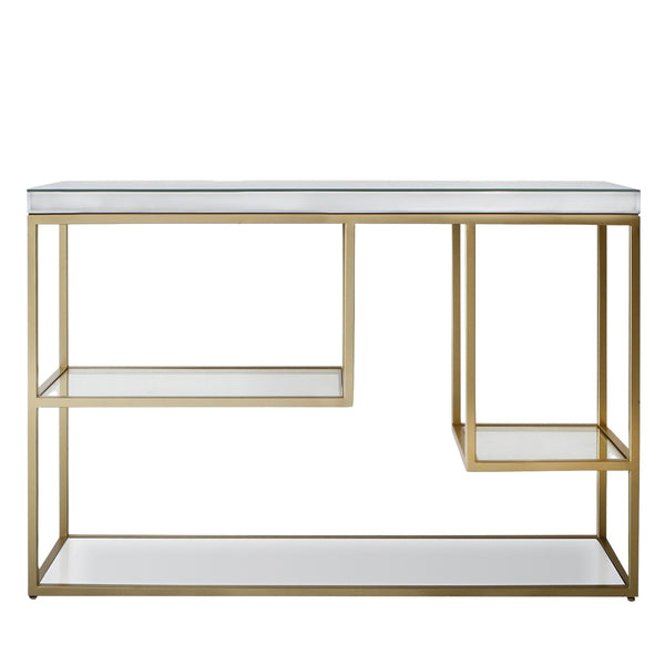 beau monde Gallery Direct Pippard Console Table Champagne 1200x360x820mm