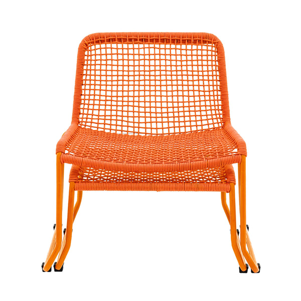 Beau Monde Gallery Direct Sassano Lounge Chair With Footstool Orange