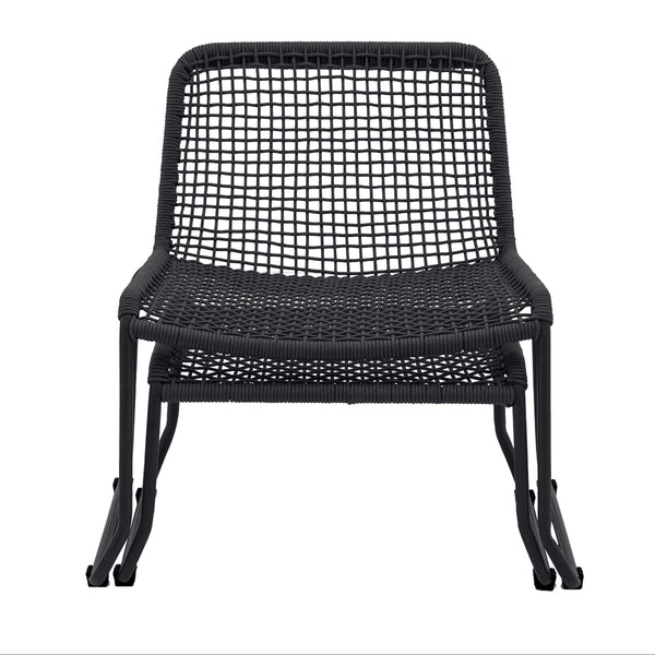 beau monde Gallery Direct Sassano Lounge Chair with Footstool Black