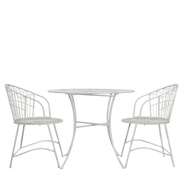 Beau Monde Gallery Direct Siracusa 2 Seater Bistro Set Vanilla