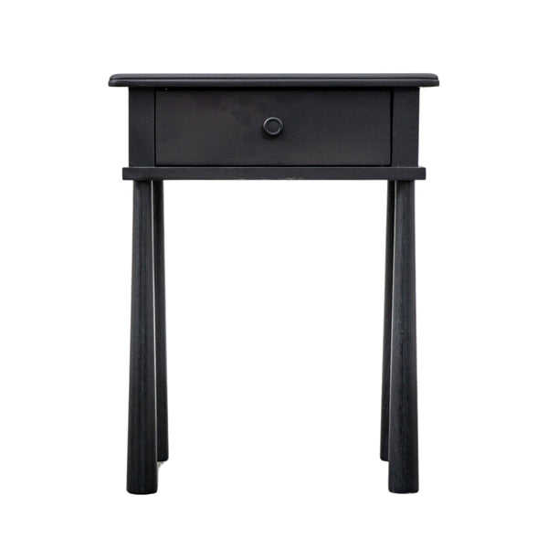 Beau Monde Gallery Direct Wycombe 1 Drawer Bedside Black 500x400x635mm
