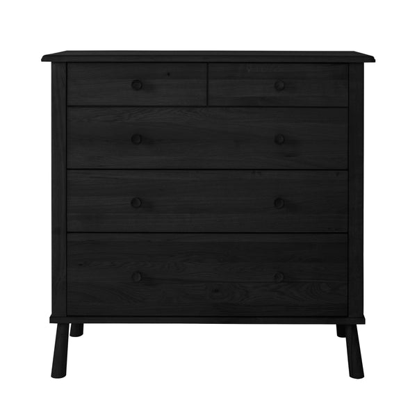 beau monde Gallery Direct Wycombe 5 Drawer Chest Black 980x450x954mm