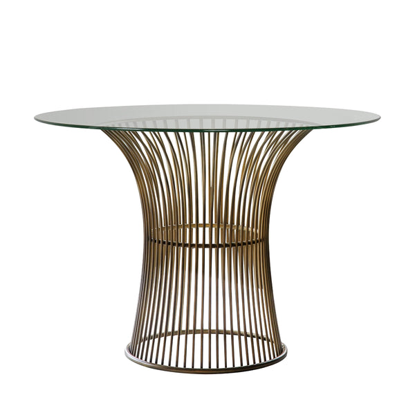 Beau Monde Gallery Direct Zepplin Dining Table Bronze 1100x1100x760mm