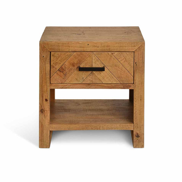 beau monde Garden Trading Fawley Chevron Bedside Table - Natural