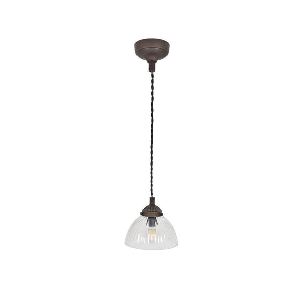 beau monde Garden Trading Fovant Glass Small Pendant Light In Antique Bronze