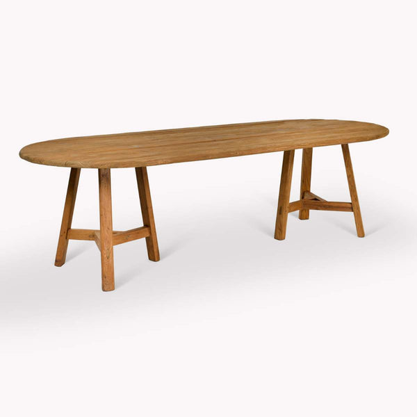beau monde Garden Trading Hawthorne Oval Dining Table Natural