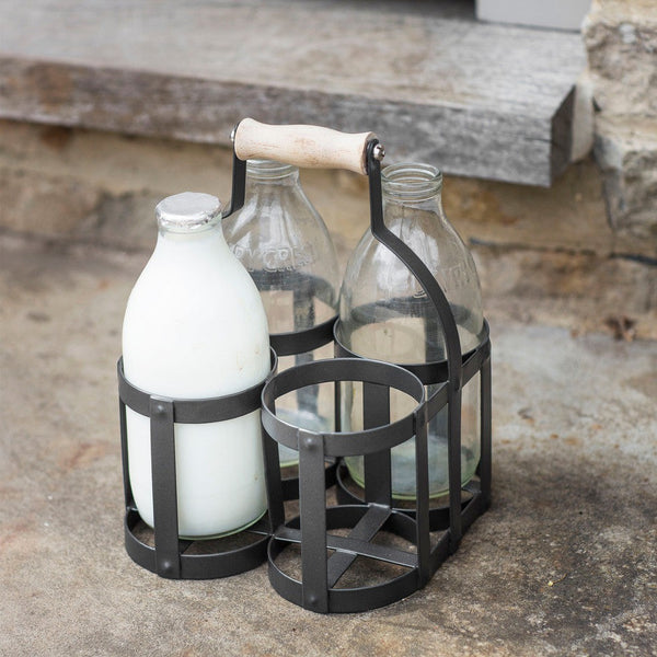 beau monde Garden Trading Original Milk Bottle Holder Carbon
