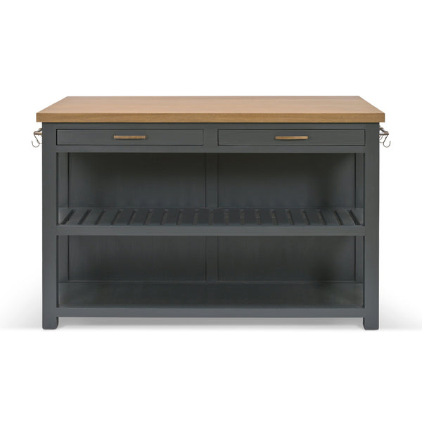 Beau Monde Garden Trading Walcote Wood Kitchen Island In Forest Green