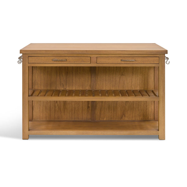 beau monde Garden Trading Walcote Wooden Kitchen Island in Natural Wood