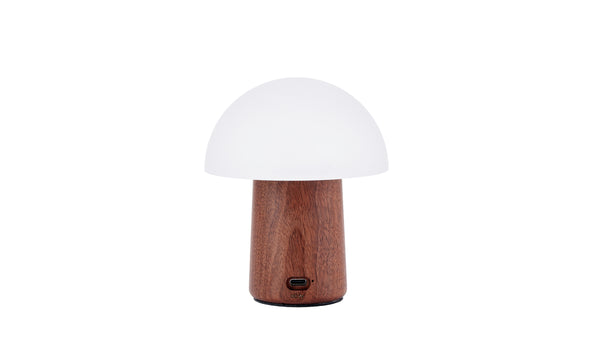 Beau Monde Gingko Design Alice Mushroom Lamp - Mini Natural Walnut Wood