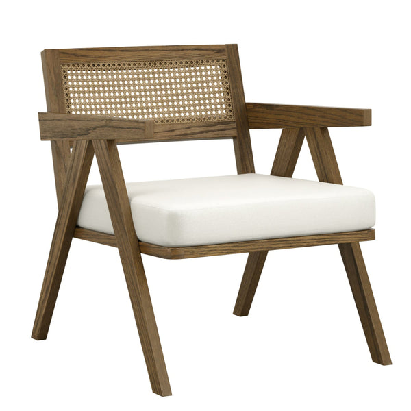 Beau Monde HO+ME Arizona Accent Chair In Smoked Wood And Ecru