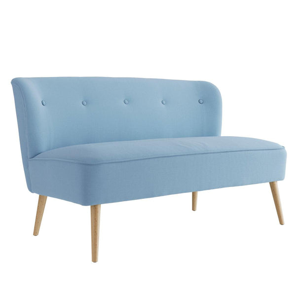 beau monde HO+ME Beau 2 Seater Sofa In Cornflower Blue And Smoked Wood