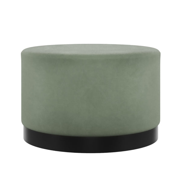 beau monde HO+ME Eclipse Large Pouffe In Matte Black And Sage Velvet