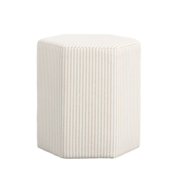 beau monde HO+ME Harbour Stool In Beige Stripe Ticking