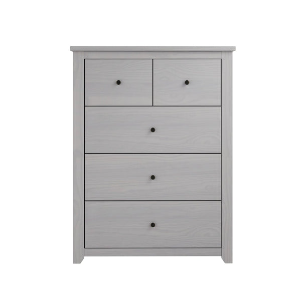 Beau Monde HO+ME Havana 5 Drawer Chest In Washed Grey