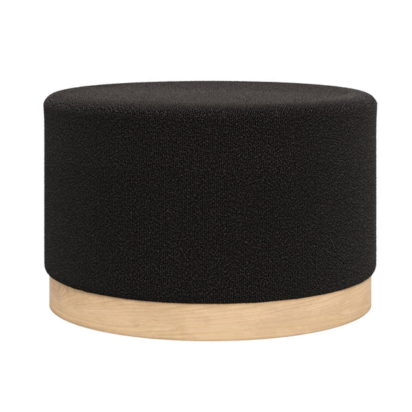 Beau Monde HO+ME Lara Large Pouffe In Blonde Oak And Black Velvet