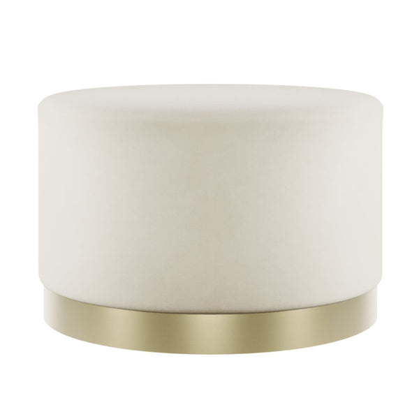 Beau Monde HO+ME Lara Large Pouffe In Brushed Gold And Cream Velvet