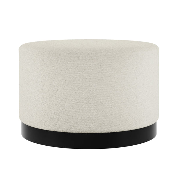 Beau Monde HO+ME Lara Large Pouffe In Matte Black And Ivory Boucle