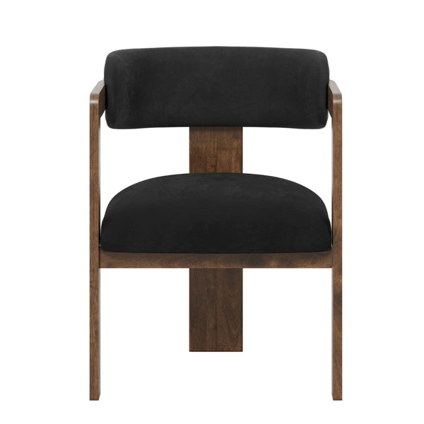 Beau Monde HO+ME Mai Curved Dining Chair In Black And Walnut