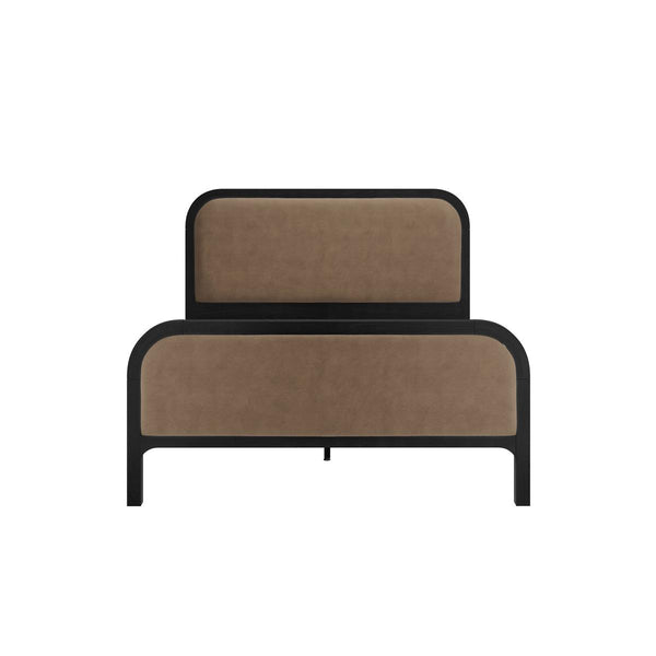 beau monde HO+ME Mila King Size Bed In Black and Mole Velvet