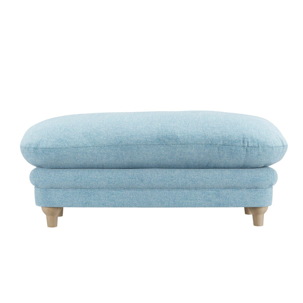 Beau Monde HO+ME Plumpton Footstool In Duck Egg Blue Weave