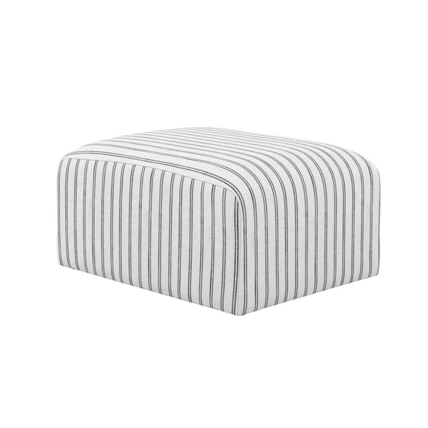beau monde HO+ME Ryder Pouffe In Chalk Stripe Ticking