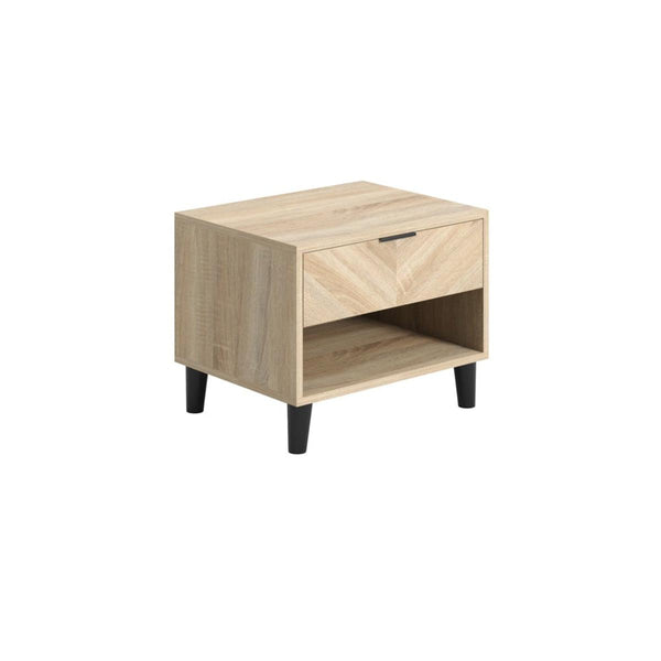 Beau Monde HO+ME Stockholm Drawer Bedside Table In Chevron