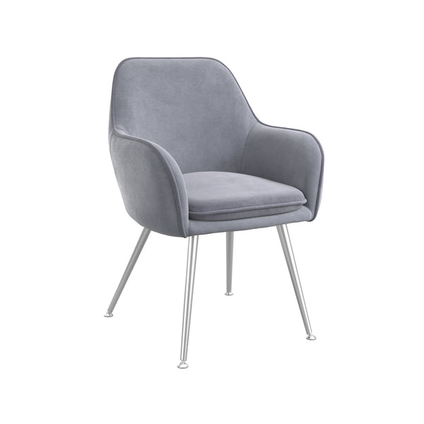 Beau Monde HO+ME Tara Dining Set Of Two Dining Chairs In Grey Velvet