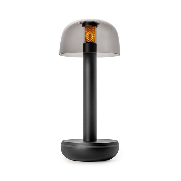 Beau Monde Humble Two Rechargeable Table Lamp - Smoked Black
