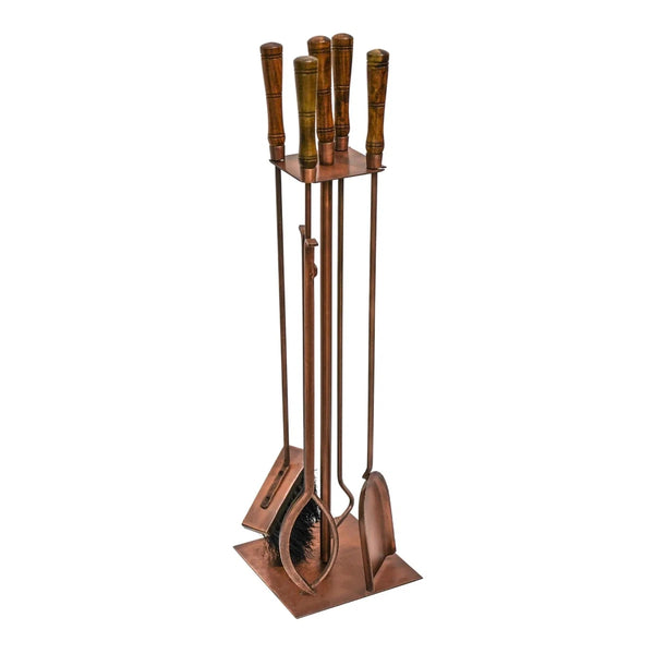 Beau Monde Ivyline Antique Copper Fireside Companion Set