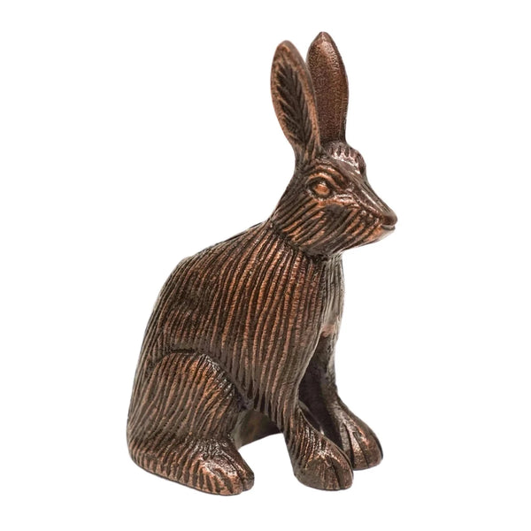 Beau Monde Ivyline Cast Aluminium Hare Candle Holder Antique Copper