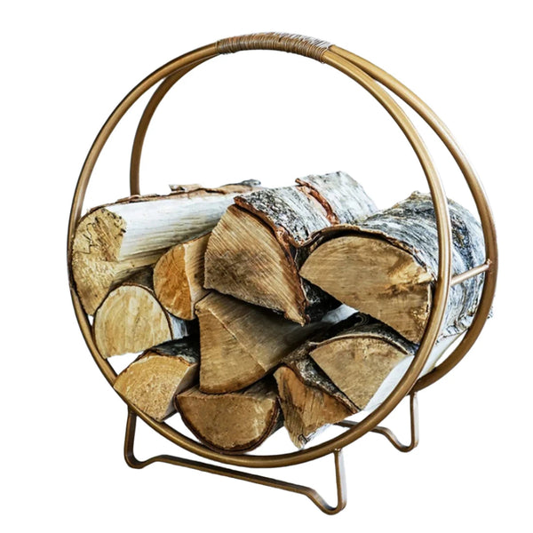 beau monde Ivyline Contemporary Round Copper Log Holder