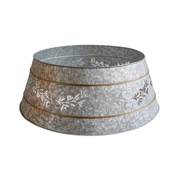 Beau Monde Ivyline Galvanised Cut Out Mistletoe Tree Skirt D67cm H25cm