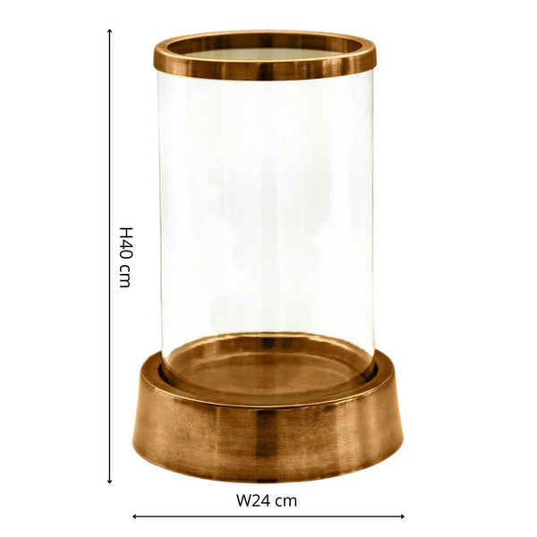 Beau Monde Ivyline Hampton Hurricane Lantern In Antique Brass