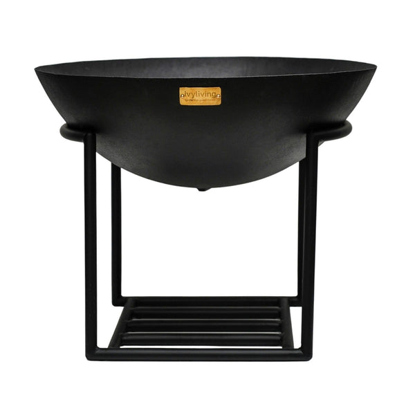 beau monde Ivyline Outdoor Cast Iron Fire Pit on Stand
