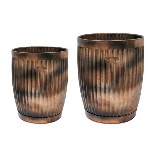 Beau Monde Ivyline Outdoor Hampton Copper Planter Set Of 2