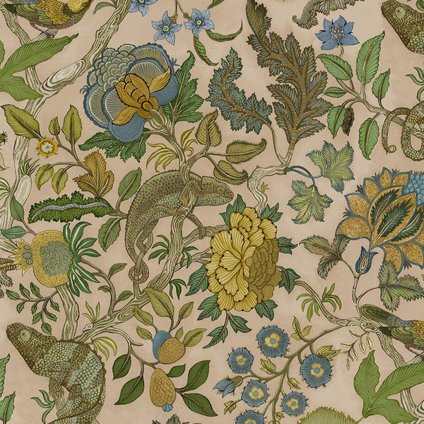 Beau Monde Josephine Munsey Chameleon Trail Wallpaper - Dusty Pinks And Olive