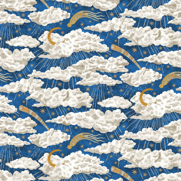 beau monde Josephine Munsey Cumulus Luna Wallpaper - Bright Blue
