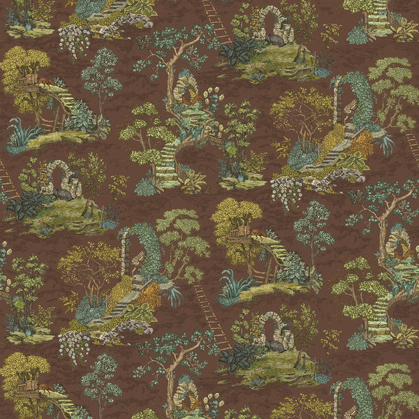 Beau Monde Josephine Munsey Islet Hoping Wallpaper - Brown And Olive