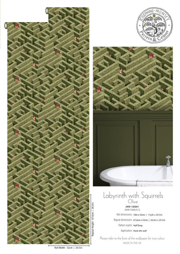 Beau Monde Josephine Munsey Labyrinth With Squirrels Wallpaper
