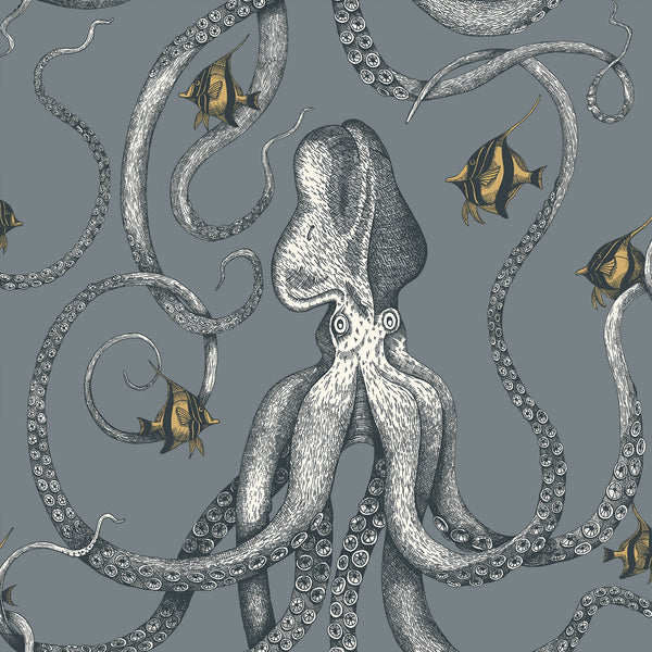 Beau Monde Josephine Munsey Octopoda Grand Wallpaper - Bude Blue