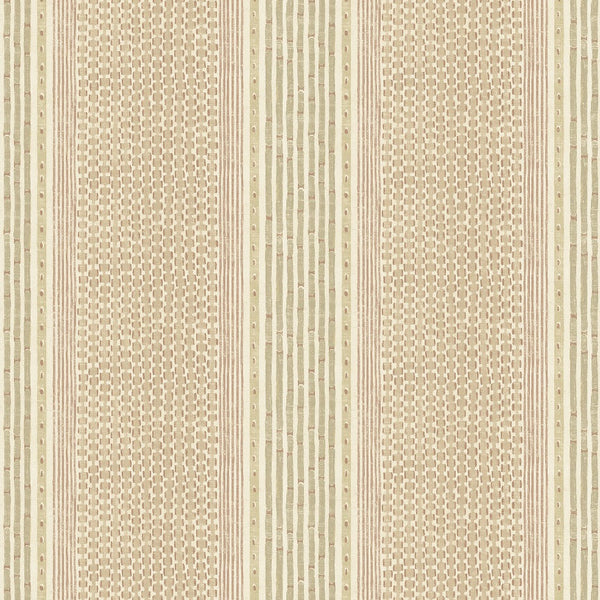 beau monde Josephine Munsey Rita Stripe Wallpaper - Blush and Soft Olive