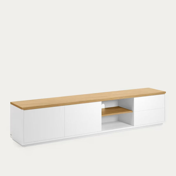 beau monde Kave Home Abilen Oak Wood Veneer TV Stand