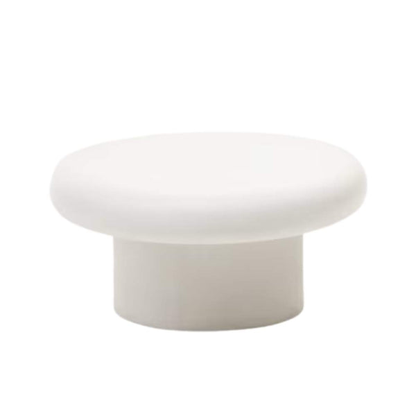beau monde Kave Home Addaia Round White Cement Coffee Table Ø66 cm